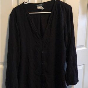 Long black button up
